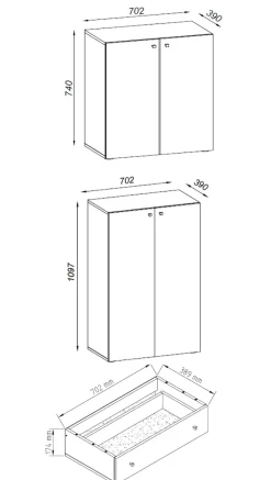 VCM Schuhschrank »XXL Schuhschrank Kleiderschrank Schrank Lona 9f A« 1 Stk. tlg.