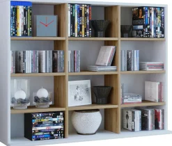 VCM Standregal »Holz CD DVD Standregal Bücherregal Regal Megosa L« 1 Stk. tlg.