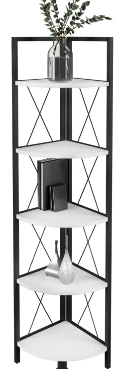 VCM Standregal »Holz Metall Eckregal Bücher Regal Insasi 5fach« 1 Stk. tlg.