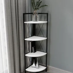 VCM Standregal »Holz Metall Eckregal Bücher Regal Insasi 4fach« 1 Stk. tlg.