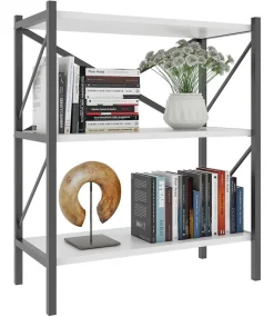 VCM Standregal »Holz Metall Stand Regal Büro Bücher Insasi 2fach« 1 Stk. tlg.