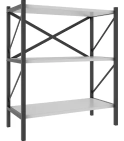 VCM Standregal »Holz Metall Stand Regal Büro Bücher Insasi 2fach« 1 Stk. tlg.