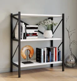 VCM Standregal »Holz Metall Stand Regal Büro Bücher Insasi 2fach« 1 Stk. tlg.