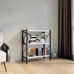 VCM Standregal »Holz Metall Stand Regal Büro Bücher Insasi 2fach« 1 Stk. tlg.
