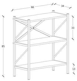 VCM Standregal »Holz Metall Stand Regal Büro Bücher Insasi 2fach« 1 Stk. tlg.