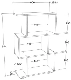 VCM Standregal »Holz Raumteiler Stand Regal Deko Bücher Palusa M« 1 Stk. tlg.