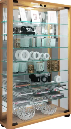 VCM Standvitrine »Glas Stand Vitrine Sammelvitrine Lumo Mini Spiegel« 1 Stk. tlg.