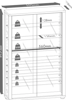 VCM Standvitrine »Glas Stand Vitrine Sammelvitrine Lumo Mini Spiegel« 1 Stk. tlg.