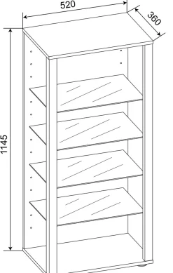 VCM Standvitrine »Holz Glas Stand Vitrine Sammelvitrine Glasol lll« 1 Stk. tlg.