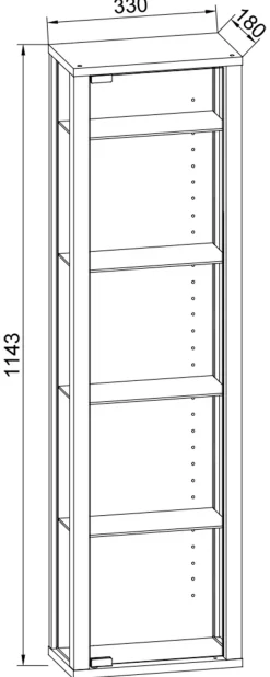 VCM Standvitrine »Holz Glas Stand Vitrine Sammelvitrine Edana Mini« 1 Stk. tlg.