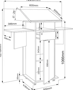 VCM Stehpult »Holz Stehpult Rednerpult Stehtisch Rollen Salia T« 1 Stk. tlg.