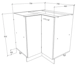 VCM Unterschrank »Eckschrank Küchenschrank Unterschrank Küche Esilo« 1 Stk. tlg.