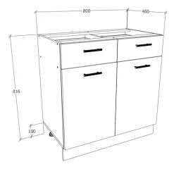 VCM Unterschrank »Küchenschrank B 80 cm Unterschrank Schublade Esilo« 1 Stk. tlg.