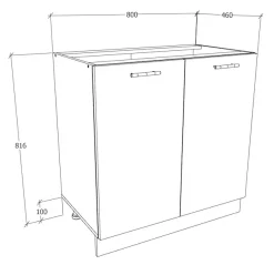 VCM Unterschrank »Küchenschrank B 80 cm Unterschrank Drehtüren Esilo« 1 Stk. tlg.