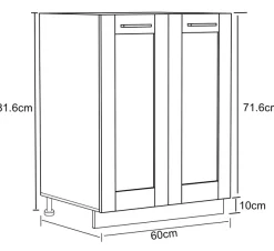 VCM Unterschrank »Küchenschrank 60 cm Unterschrank Drehtüren Colura« 1 Stk. tlg.