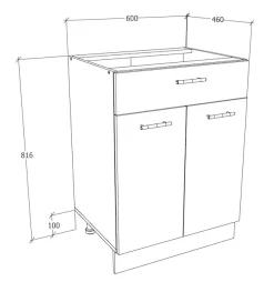 VCM Unterschrank »Küchenschrank B 60 cm Unterschrank Schublade Esilo« 1 Stk. tlg.