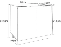 VCM Unterschrank »Spülunterschrank Breite 80 cm Spülenschrank Fasola« 1 Stk. tlg.