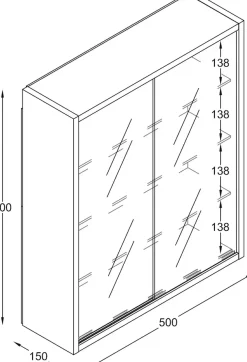 VCM Wandregal »Hängevitrine Wandvitrine Sammel Deko Drivalo M« 1 Stk. tlg.