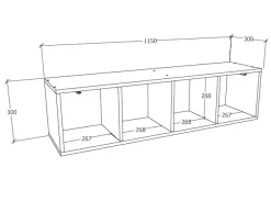VCM Wandregal »Holz Wandregal Wandschrank Klappschrank Arila XL« 1 Stk. tlg.