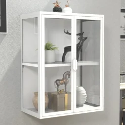 VCM Wandregal »Stahl Wandvitrine Hängevitrine Vitrine Glas Flokas« 1 Stk. tlg.