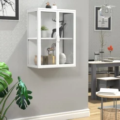 VCM Wandregal »Stahl Wandvitrine Hängevitrine Vitrine Glas Flokas« 1 Stk. tlg.