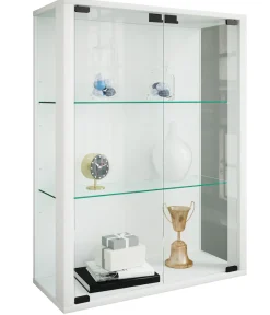 VCM Wandregal »Wandvitrine Hängevitrine Glasvitrine Glas Udina M« 1 Stk. tlg.