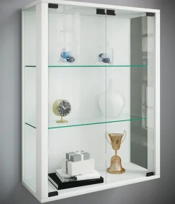 VCM Wandregal »Wandvitrine Hängevitrine Glasvitrine Glas Udina M« 1 Stk. tlg.