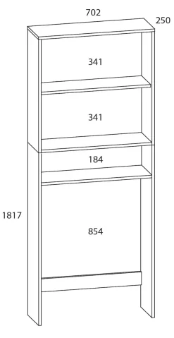 VCM Waschmaschinenumbauschrank »Überbauschrank Waschmaschine Überbau Schrank Lona« 1 Stk. tlg.