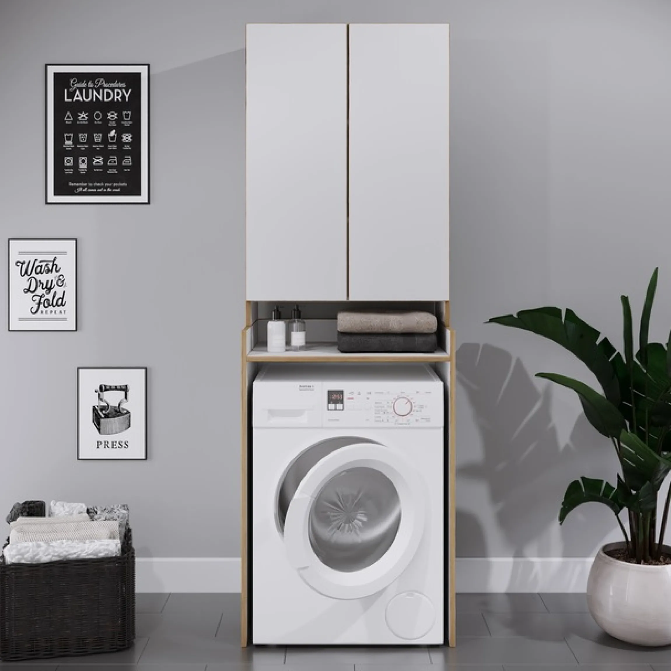 VCM Waschmaschinenumbauschrank »Überbauschrank Waschmaschine Überbau Rislo« 1 Stk. tlg.