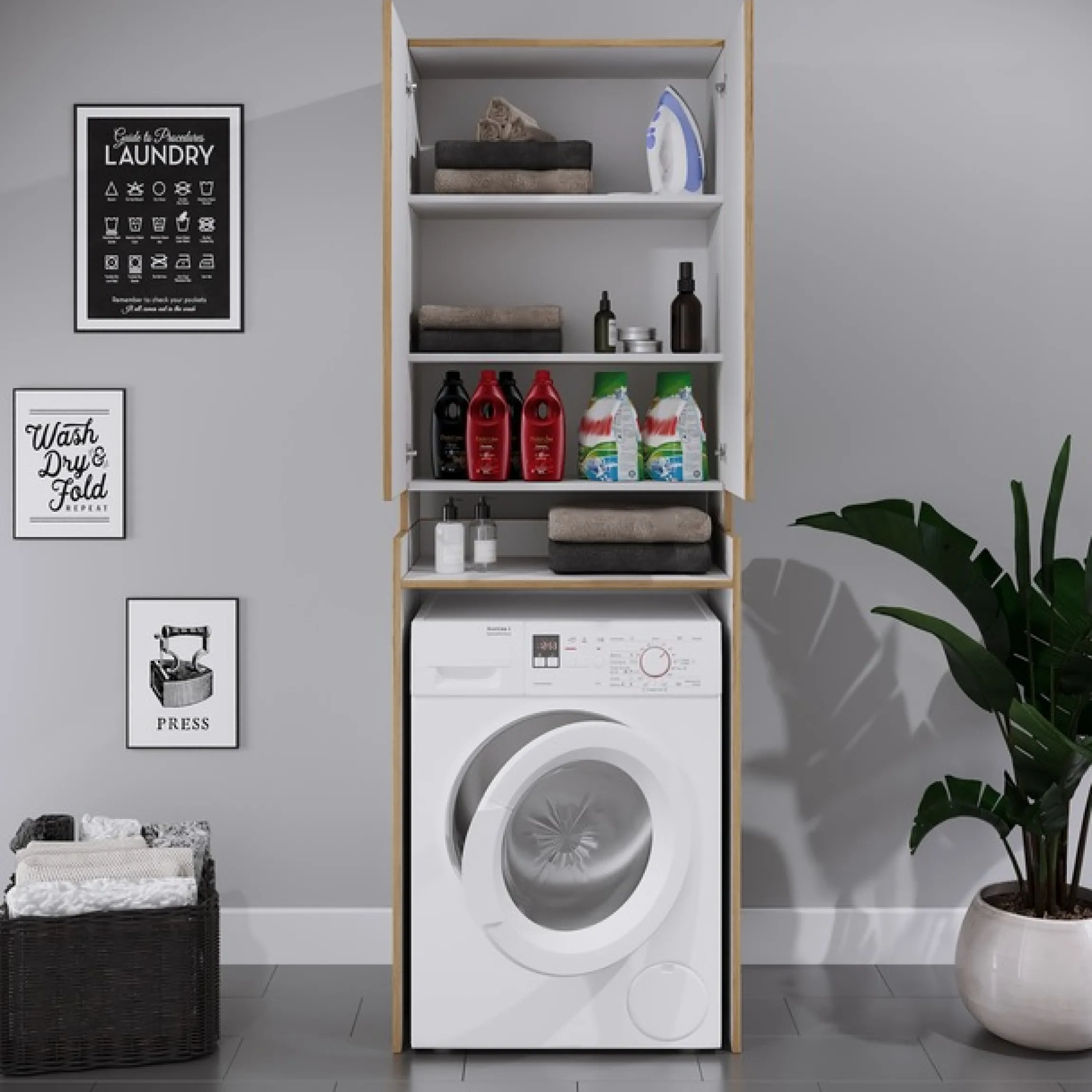 VCM Waschmaschinenumbauschrank »Überbauschrank Waschmaschine Überbau Rislo« 1 Stk. tlg.