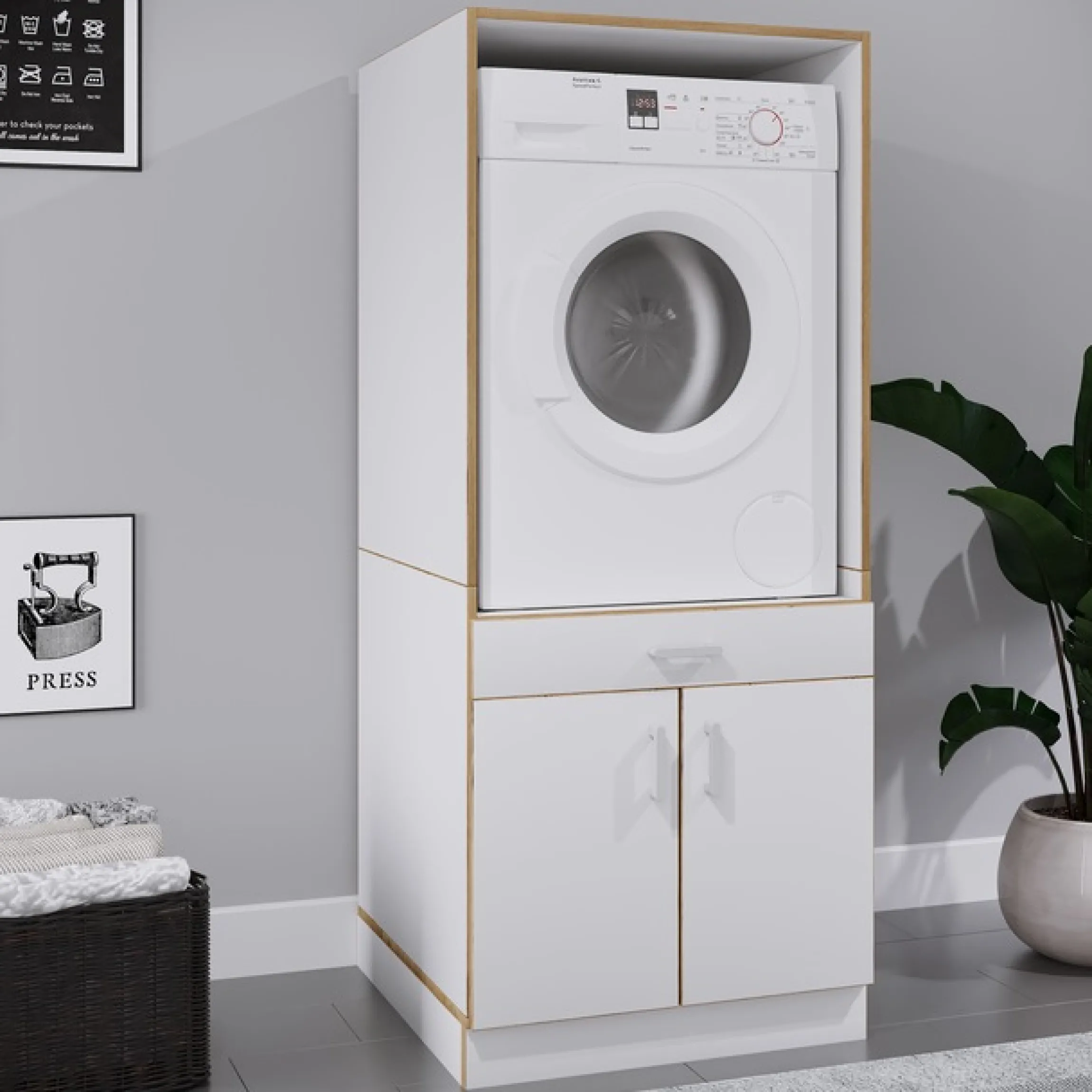 VCM Waschmaschinenumbauschrank »Überbauschrank Waschmaschine Überbau Rislo CL XL« 1 Stk. tlg.