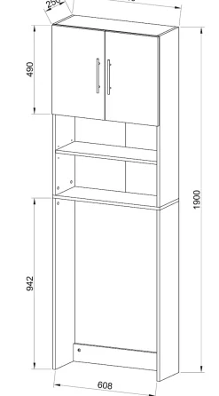 VCM Waschmaschinenumbauschrank »Überbauschrank Waschmaschine Überbau Schrank Jutas« 1 Stk. tlg.