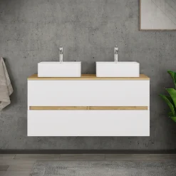 VCM Waschtisch »3 tlg. Badmöbel-Set mit Waschbecken Cosila-A 111cm« 3 Stk. tlg.
