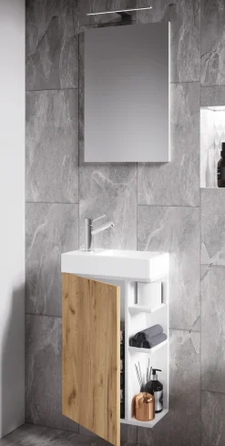 VCM Waschtisch »2-tlg Gäste WC Badmöbel Waschtisch Lumia Spiegel« 3 Stk. tlg.