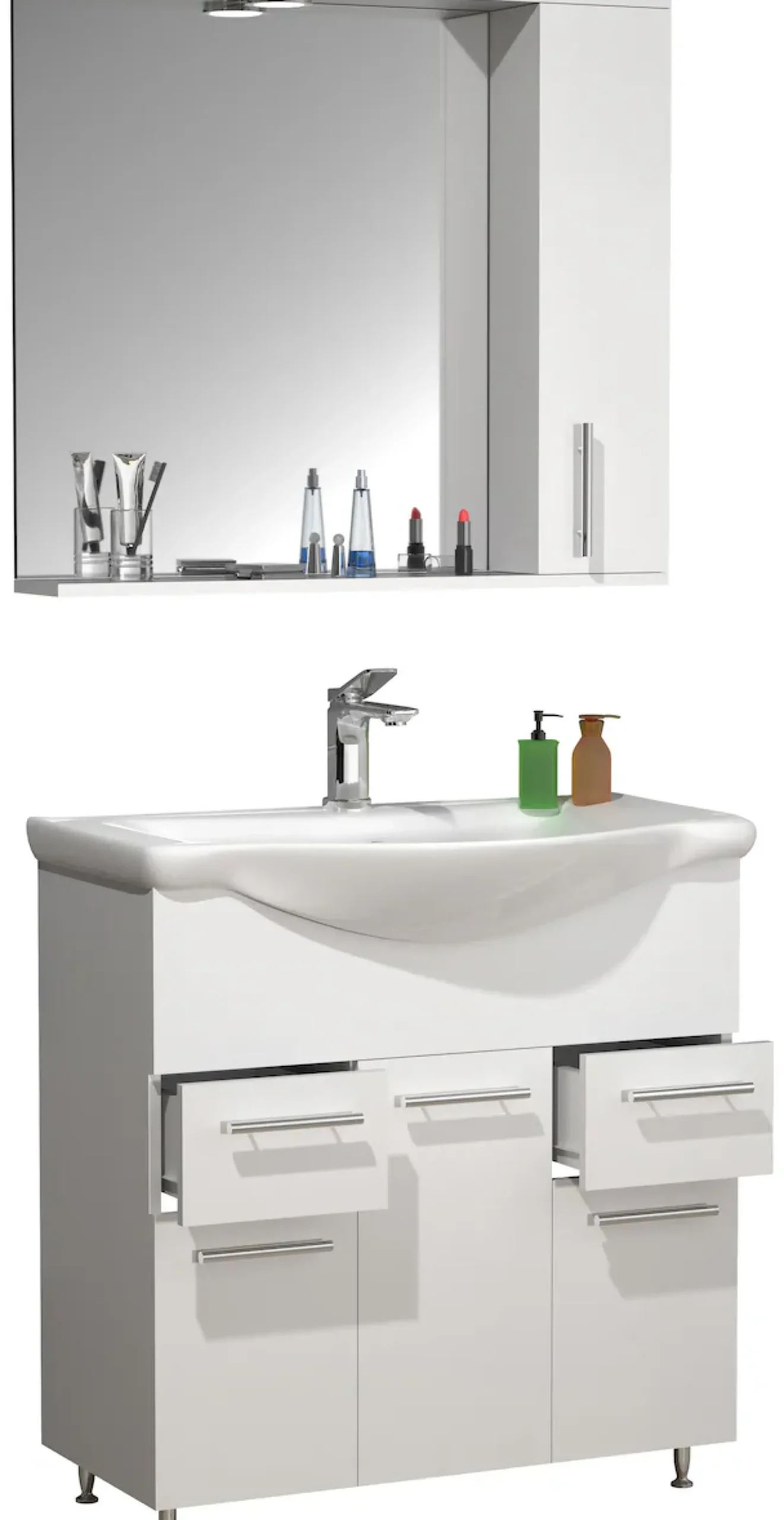 VCM Waschtisch »3-tlg. Waschplatz Waschtisch Schubladen Lisalo XL« 3 Stk. tlg.