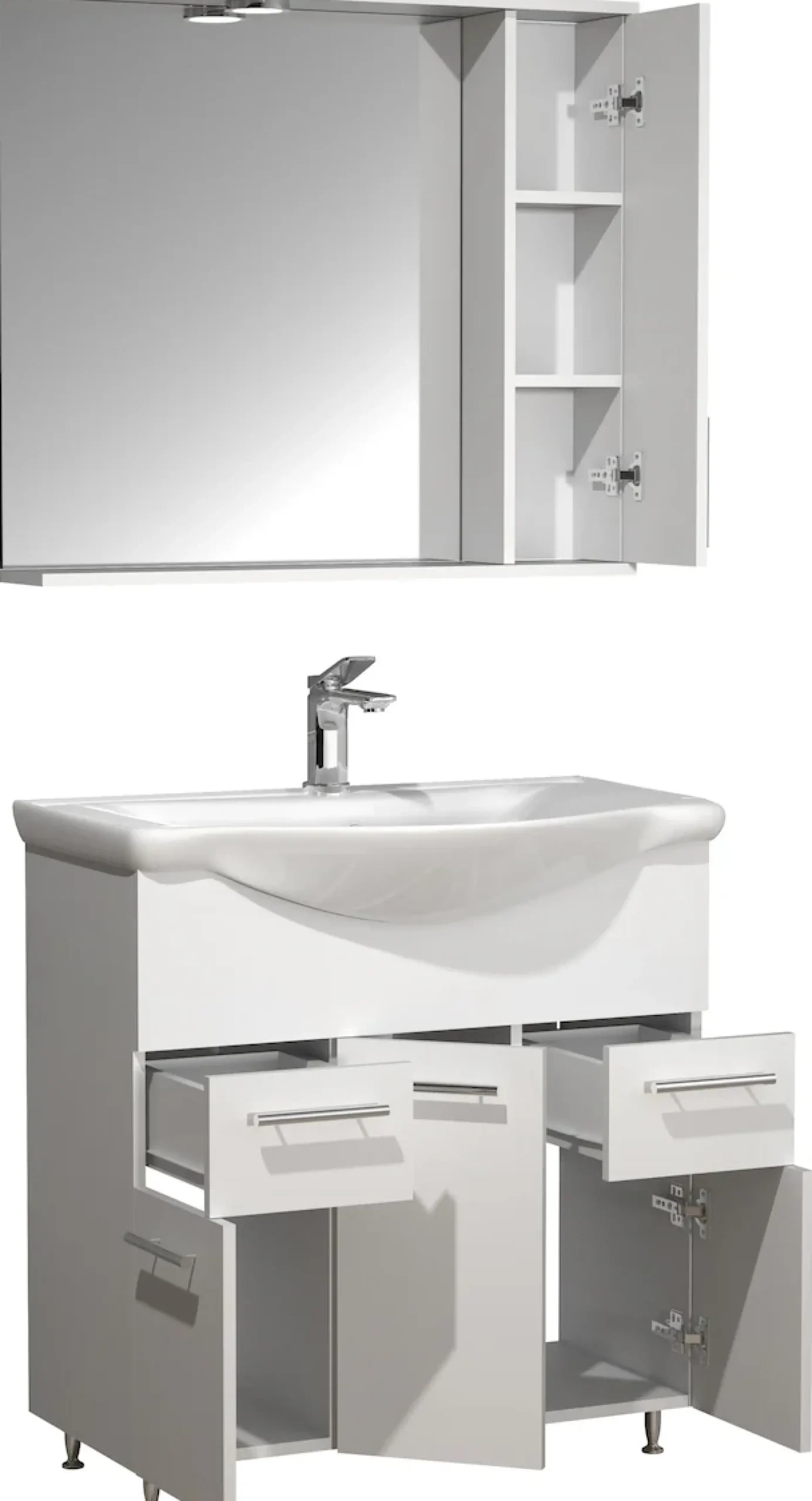 VCM Waschtisch »3-tlg. Waschplatz Waschtisch Schubladen Lisalo XL« 3 Stk. tlg.