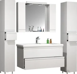 VCM Waschtisch »5-tlg. Waschplatz Waschtisch Schubladen Silora XL« 5 Stk. tlg.