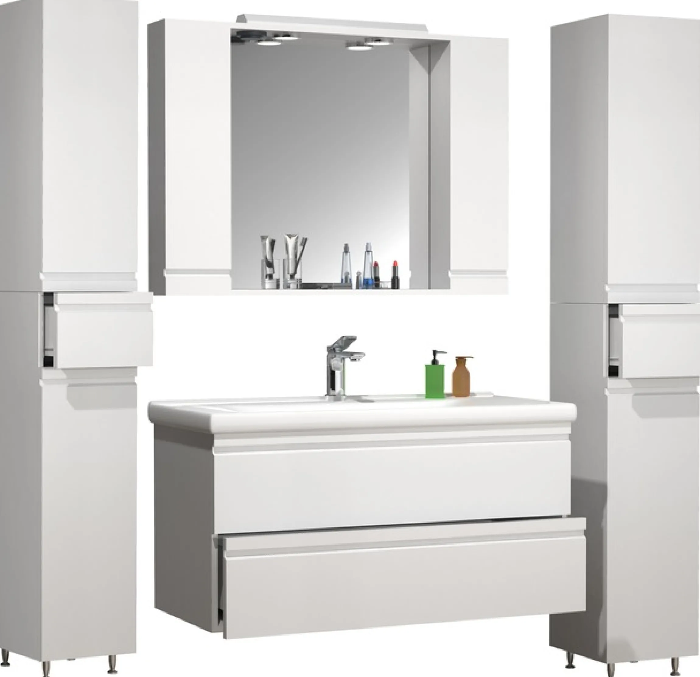 VCM Waschtisch »5-tlg. Waschplatz Waschtisch Schubladen Silora XL« 5 Stk. tlg.