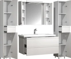VCM Waschtisch »5-tlg. Waschplatz Waschtisch Schubladen Silora XL« 5 Stk. tlg.