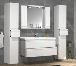 VCM Waschtisch »5-tlg. Waschplatz Waschtisch Schubladen Silora XL« 5 Stk. tlg.
