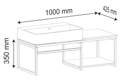 VCM Waschtisch »2-tlg. Waschtisch Badmöbel Holz Metall Bitila 100« 2 Stk. tlg.
