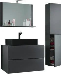 VCM Waschtisch »4-tlg Waschtisch Badmöbel Lendas 80 cm L Schublade« 4 Stk. tlg.