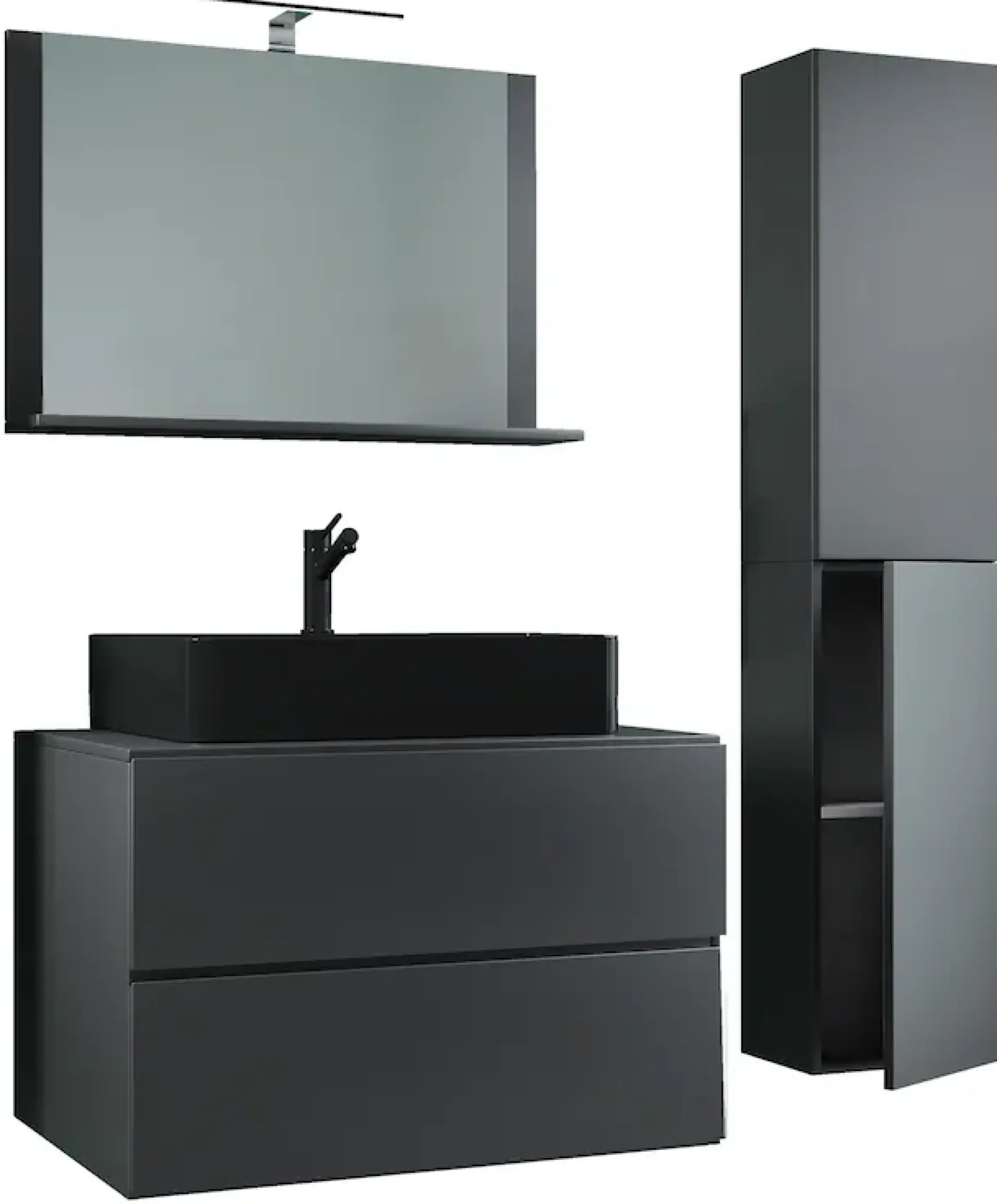 VCM Waschtisch »4-tlg Waschtisch Badmöbel Lendas 80 cm L Schublade« 4 Stk. tlg.
