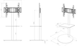 VCM Wohnzimmertisch »Design Premium TV Standfuß Rack Fernseh Cirla ZW« 1 Stk. tlg.