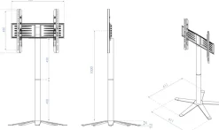 VCM Wohnzimmertisch »Design Premium TV Standfuß Rack Fernseh Xila ZW« 1 Stk. tlg.
