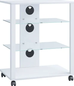 VCM Wohnzimmertisch »Hifi Möbel Rack Glas Phono Mediaregal Folas Rollen« 1 Stk. tlg.