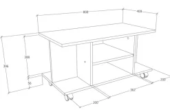 VCM Wohnzimmertisch »Holz TV Lowboard Fernsehregal Rollen Findalo« 1 Stk. tlg.