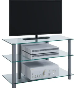 VCM Wohnzimmertisch »TV Möbel Sideboard Fernseh Rack Alu Glas Sindas« 1 Stk. tlg.