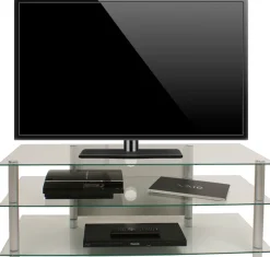 VCM Wohnzimmertisch »TV Möbel Sideboard Fernseh Rack Alu Glas Zumbo« 1 Stk. tlg.