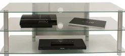 VCM Wohnzimmertisch »TV Möbel Sideboard Fernseh Rack Alu Glas Zumbo« 1 Stk. tlg.